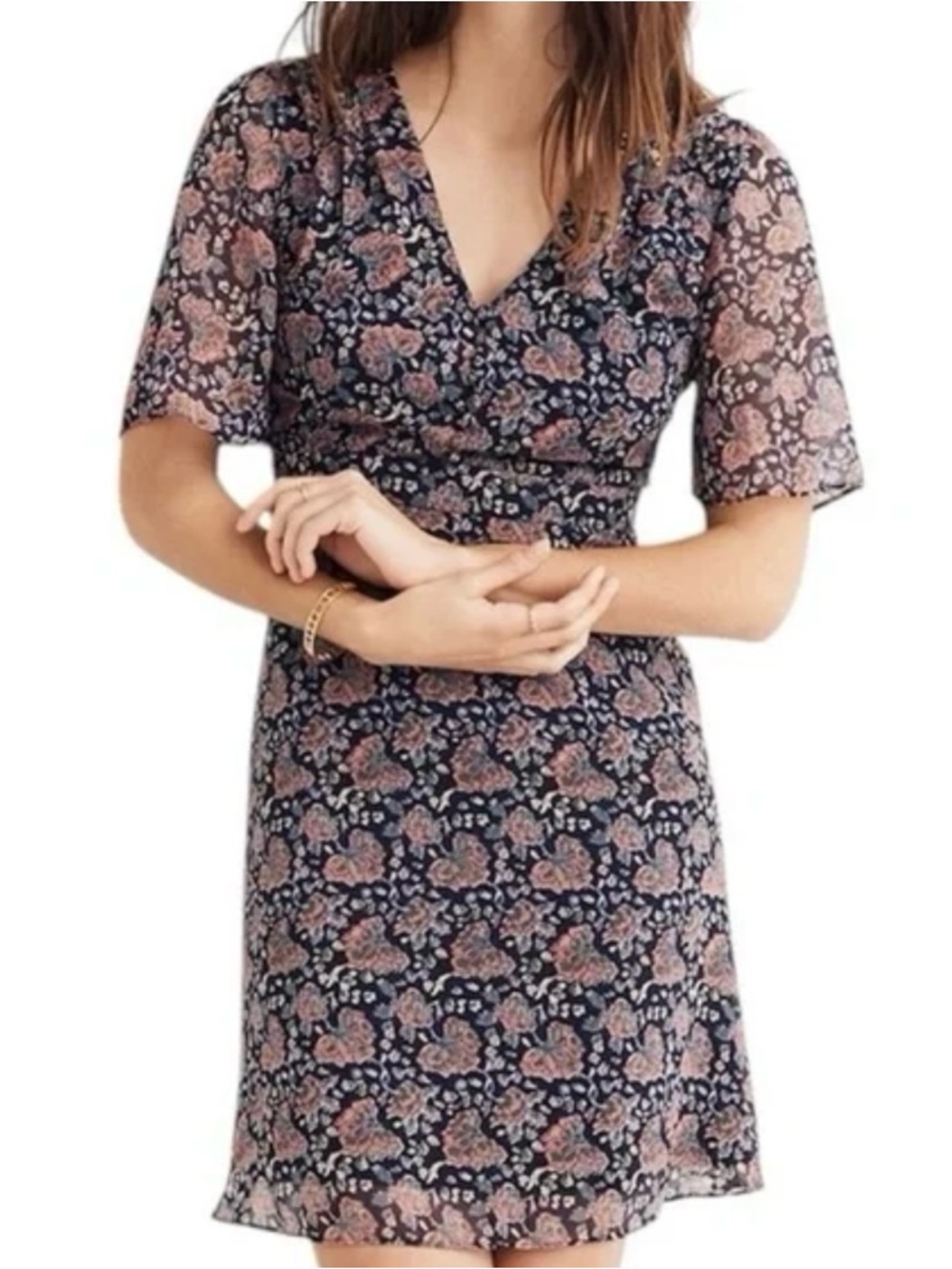 Madewell Orchard Flutter Sleeve Dress